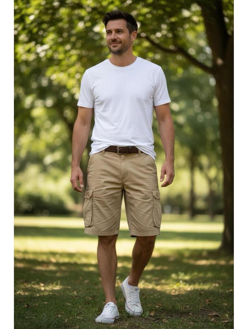 Lee Men's Dungarees Belted Wyoming Cargo Short Bourbon Size 38